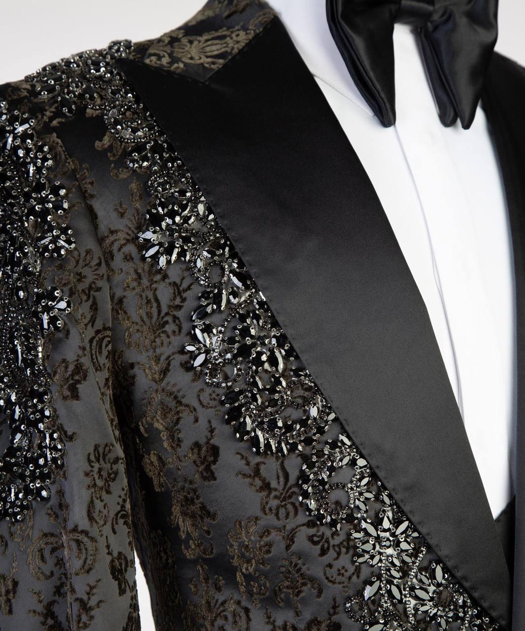 Jewelry Ornament Tuxedo – Green/Black – view 3