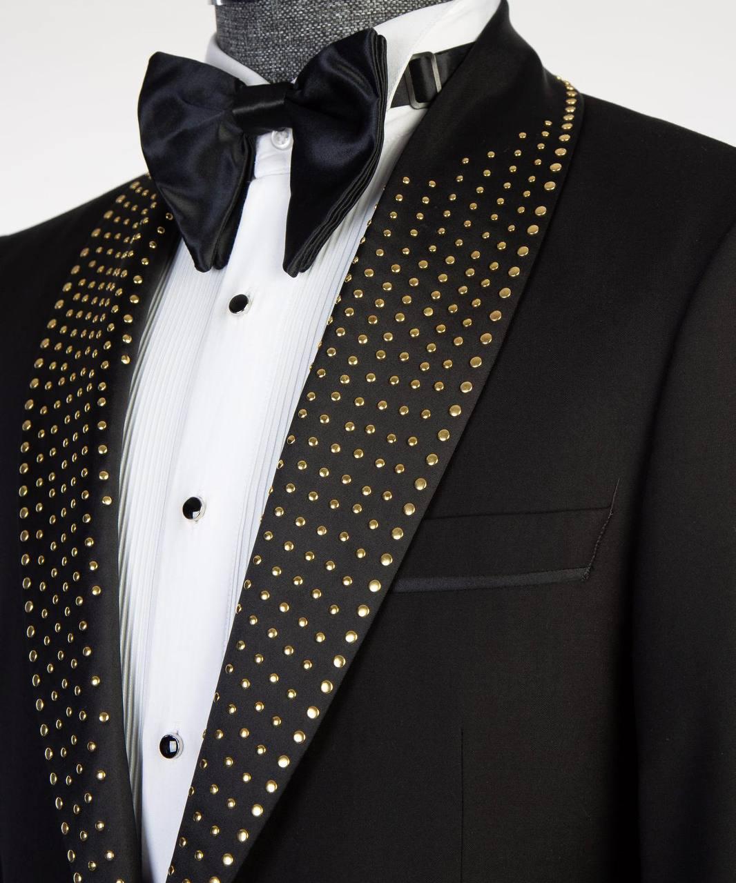Jewelry Ornament Tuxedo – Black/Gold X – view 4