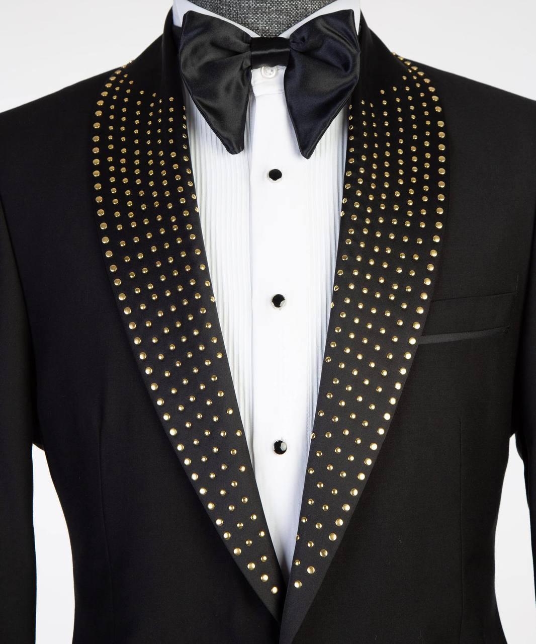 Jewelry Ornament Tuxedo – Black/Gold X – view 3