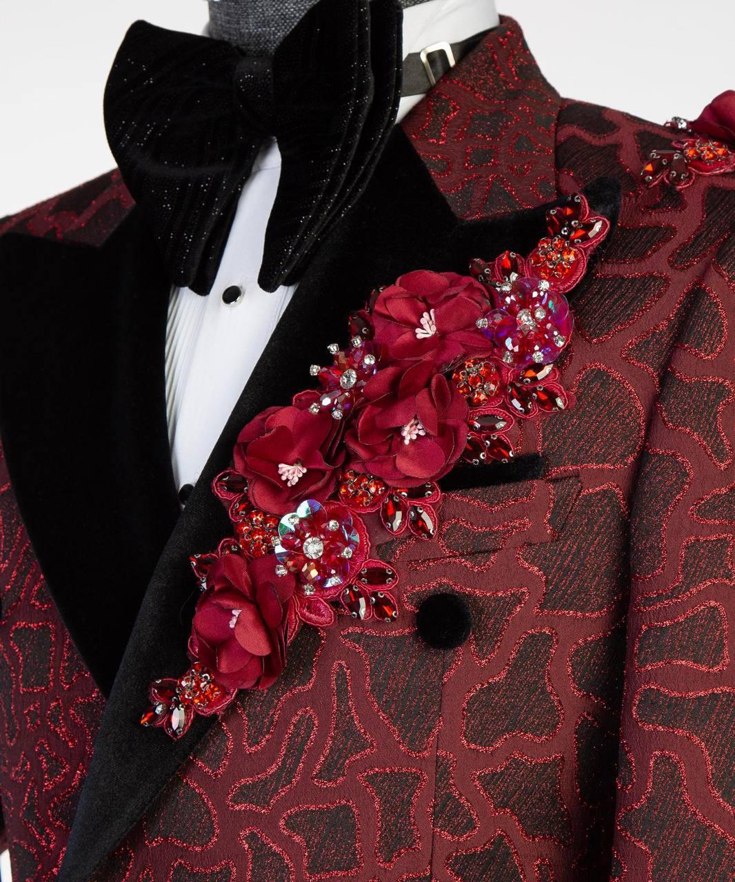 Jewelry Ornament Tuxedo – Burgundy – view 4