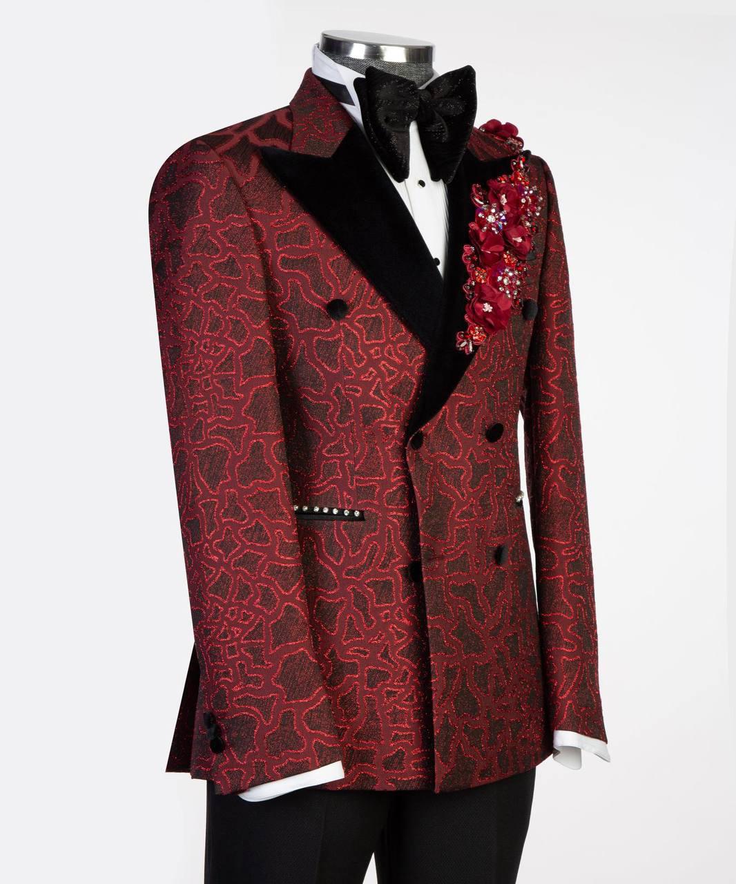 Jewelry Ornament Tuxedo – Burgundy – view 2