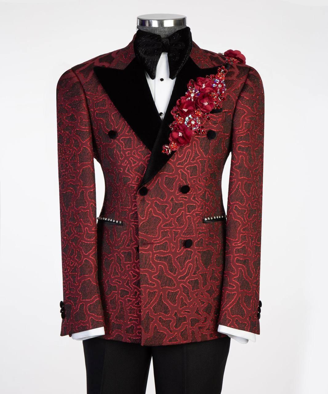 Jewelry Ornament Tuxedo Burgundy