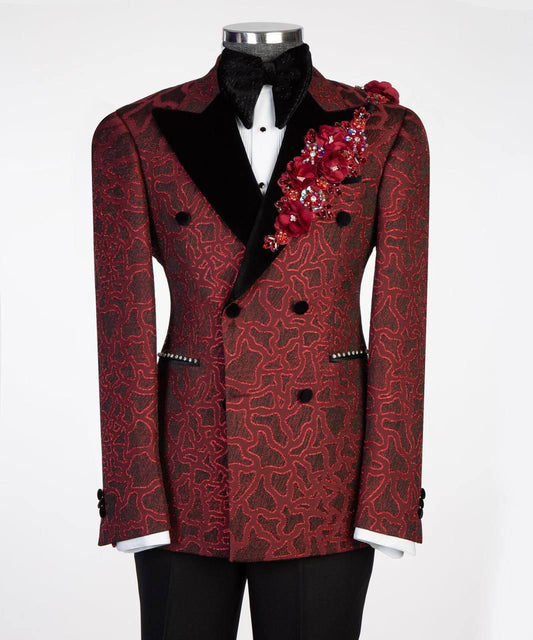Jewelry Ornament Tuxedo Burgundy