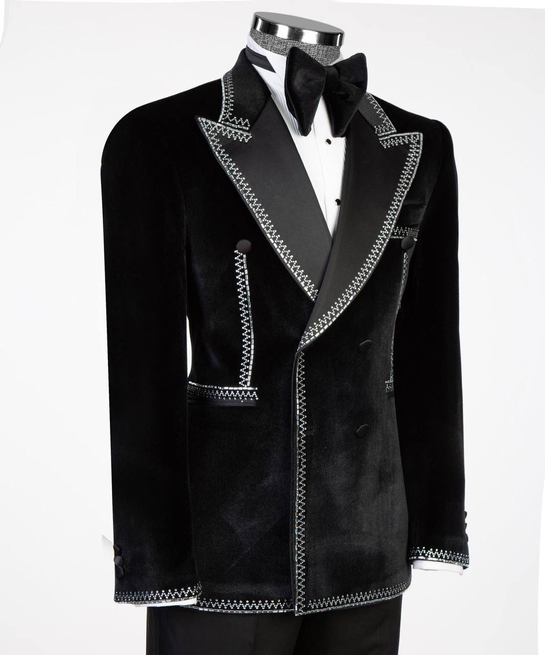 Jewelry Ornament Tuxedo – Black/Gold V – view 2