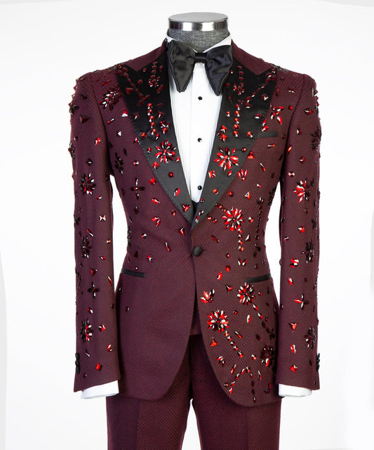 Jewelry Ornament Tuxedo – Claret Red – view 2