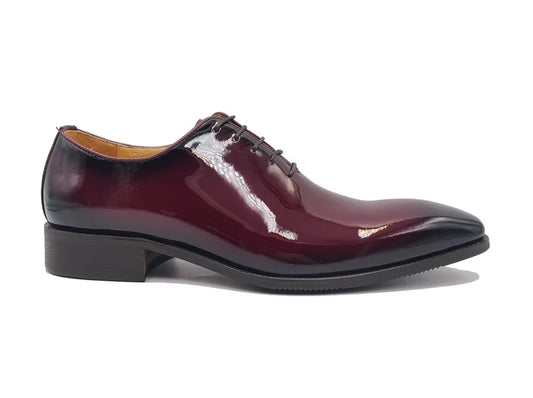 Wholecut Patent Leather Oxford (Burgundy)