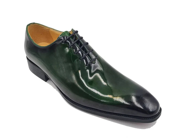 Wholecut Patent Leather Oxford (Olive)