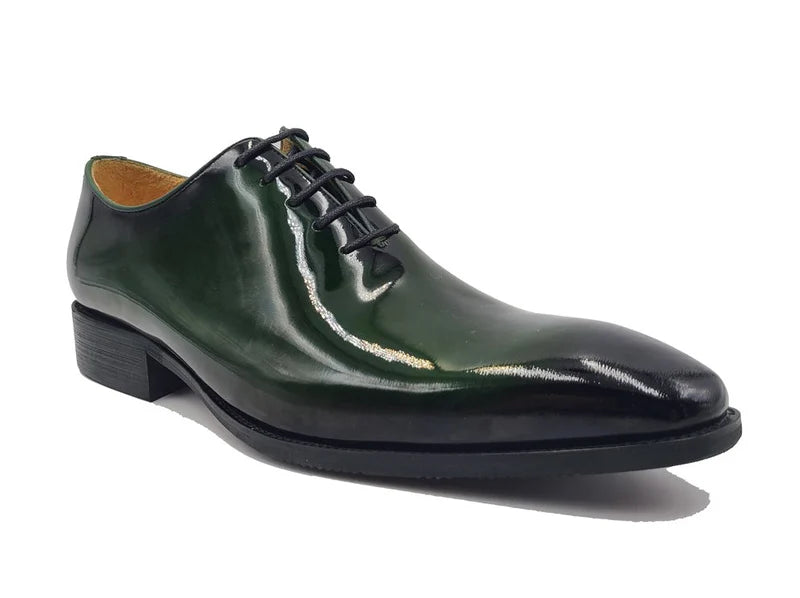 Wholecut Patent Leather Oxford (Olive)