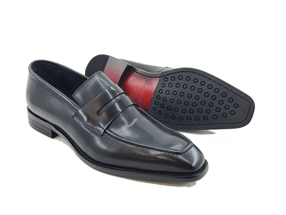 Patina Finished Penny Loafer (Black)