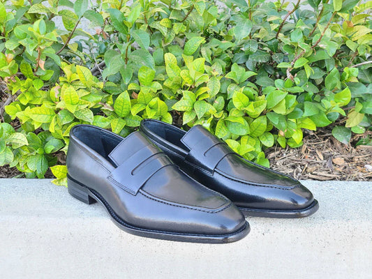 Patina Finished Penny Loafer (Black)