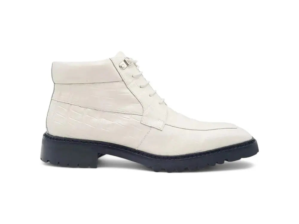 Men's Lace-up Boots Alligator Embossed