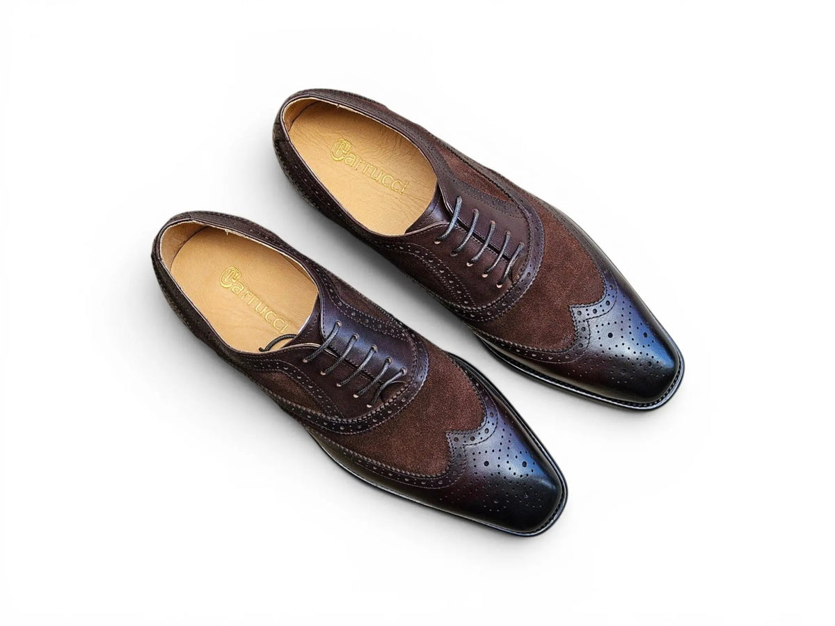 Mixed Media Burnished Wingtip Oxford
