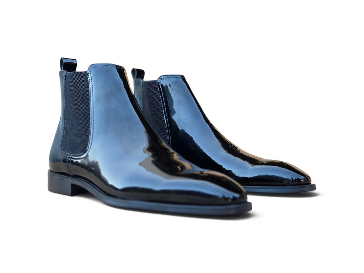 Noir Patent Leather Chelsea Boot