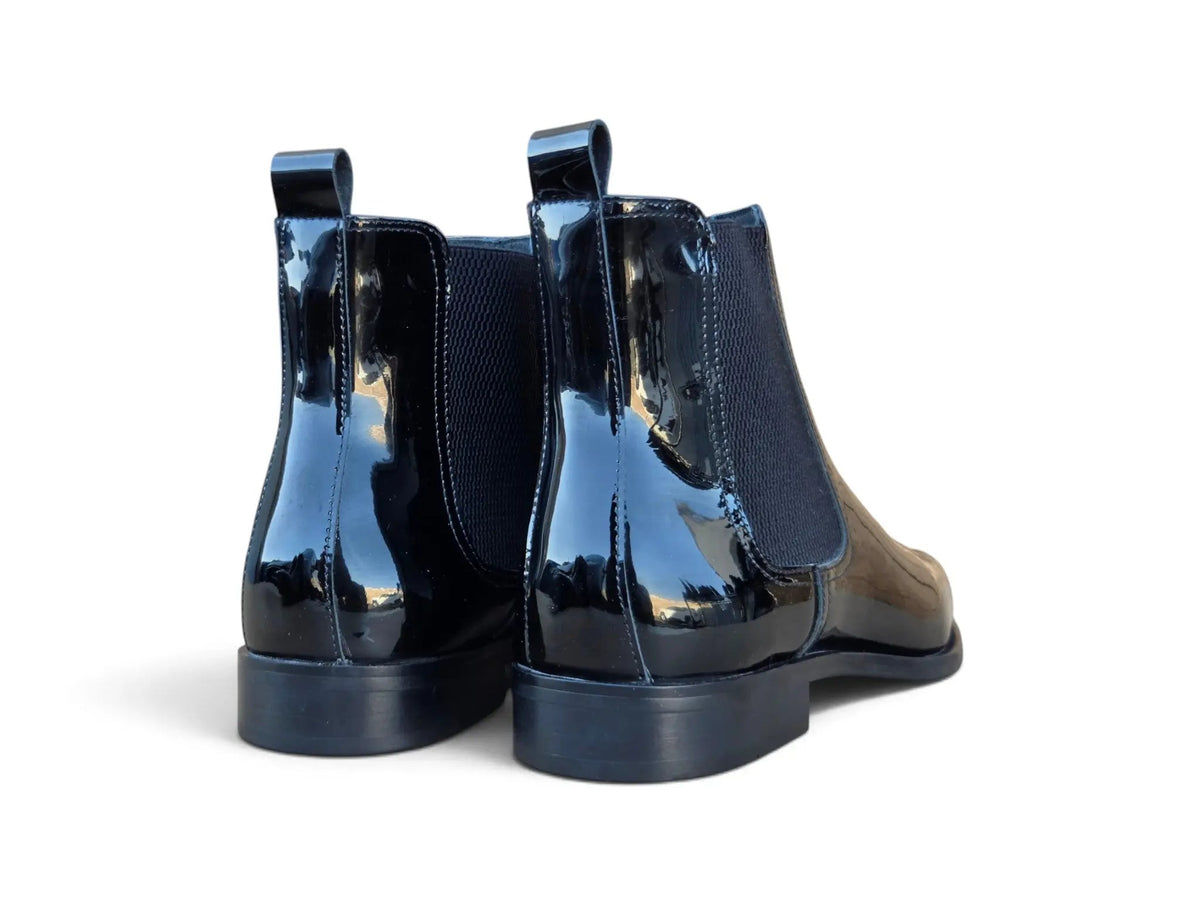 Noir Patent Leather Chelsea Boot