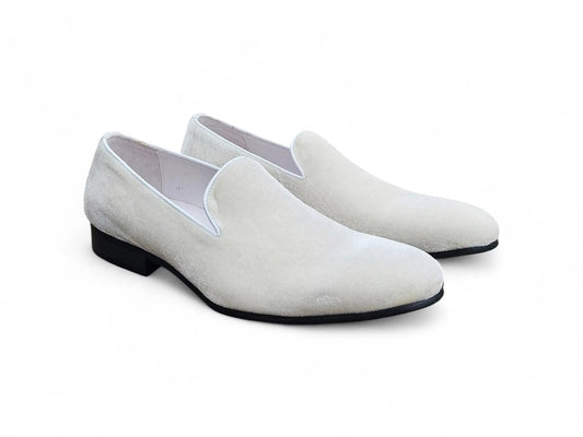 Off-white Velvet Dress Loafer