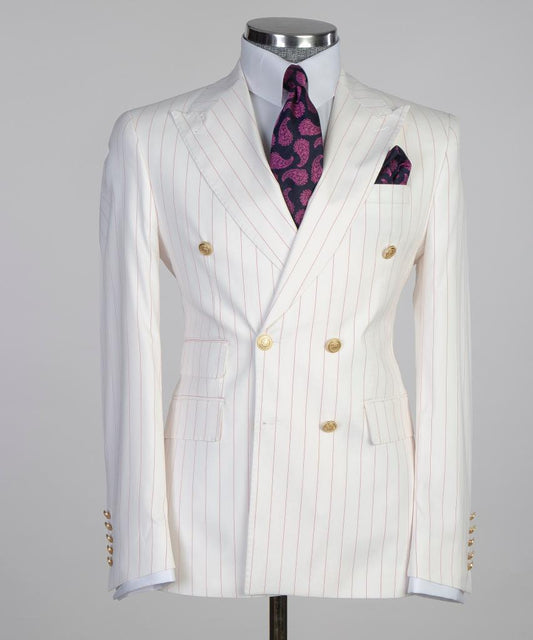 36R - Wht/Red STRIPED DB