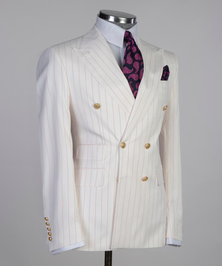 36R - Wht/Red STRIPED DB