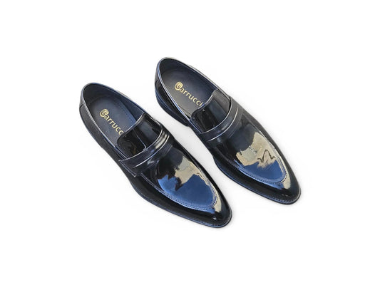 Patent Leather Tuxedo Penny Loafer