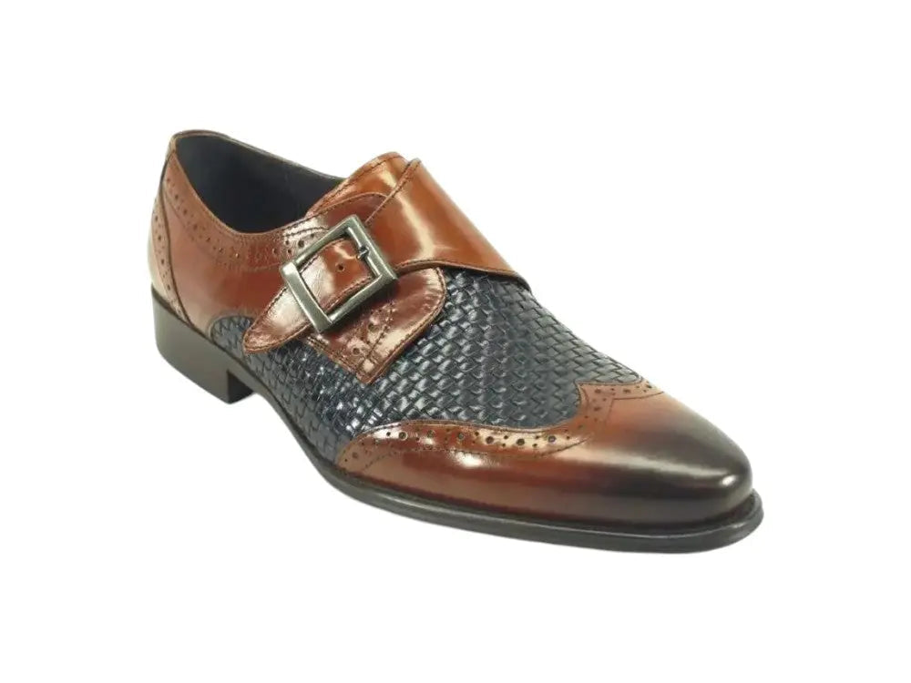 Single Monk Leather Braided Shoe