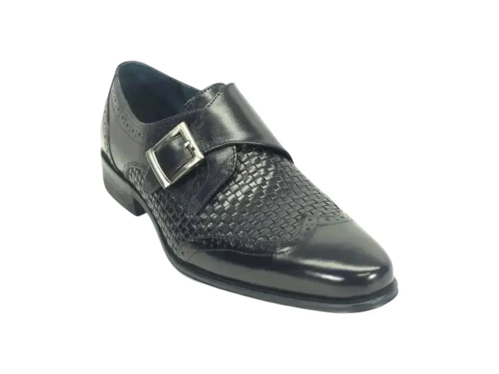 Single Monk Leather Braided Shoe