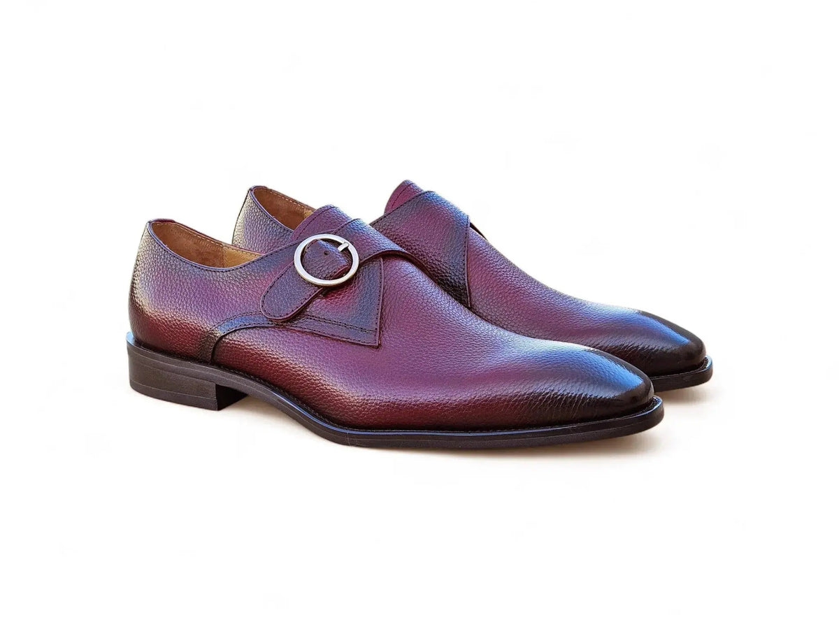 Single Monk Strap Plain Toe Shoes