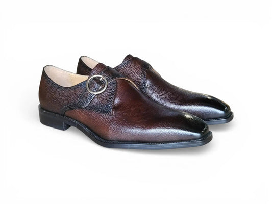 Single Monk Strap Plain Toe Shoes