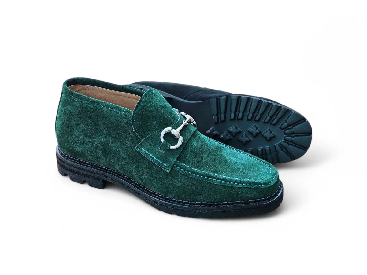 Suede Ankle Boot with Horsebit