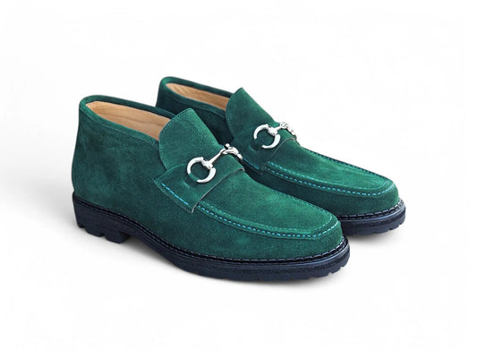 Suede Ankle Boot with Horsebit