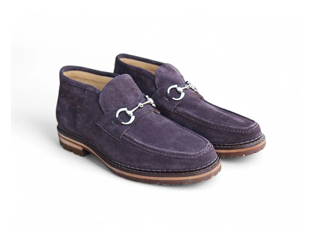 Suede Ankle Boot with Horsebit