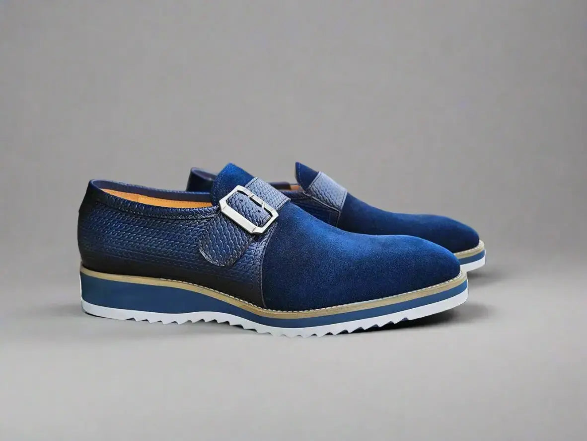 Suede Buckle Monk Shoe