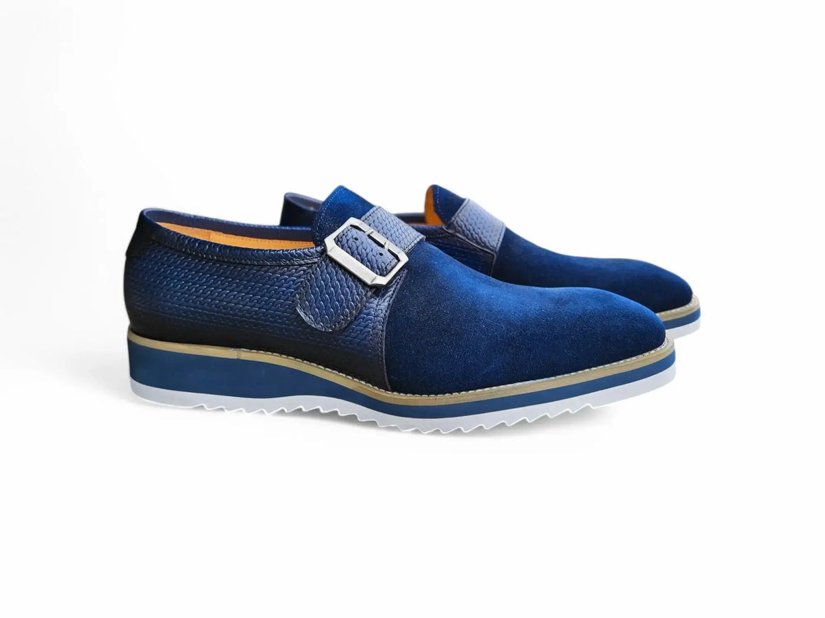 Suede Buckle Monk Shoe