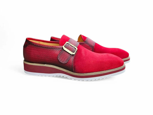 Suede Buckle Monk Shoe