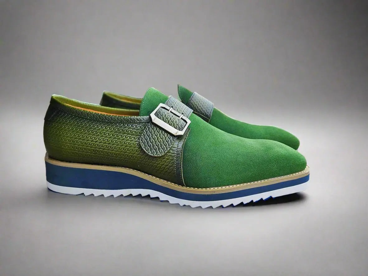 Suede Buckle Monk Shoe
