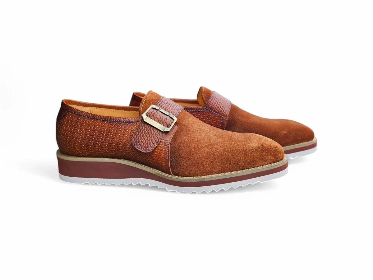 Suede Buckle Monk Shoe