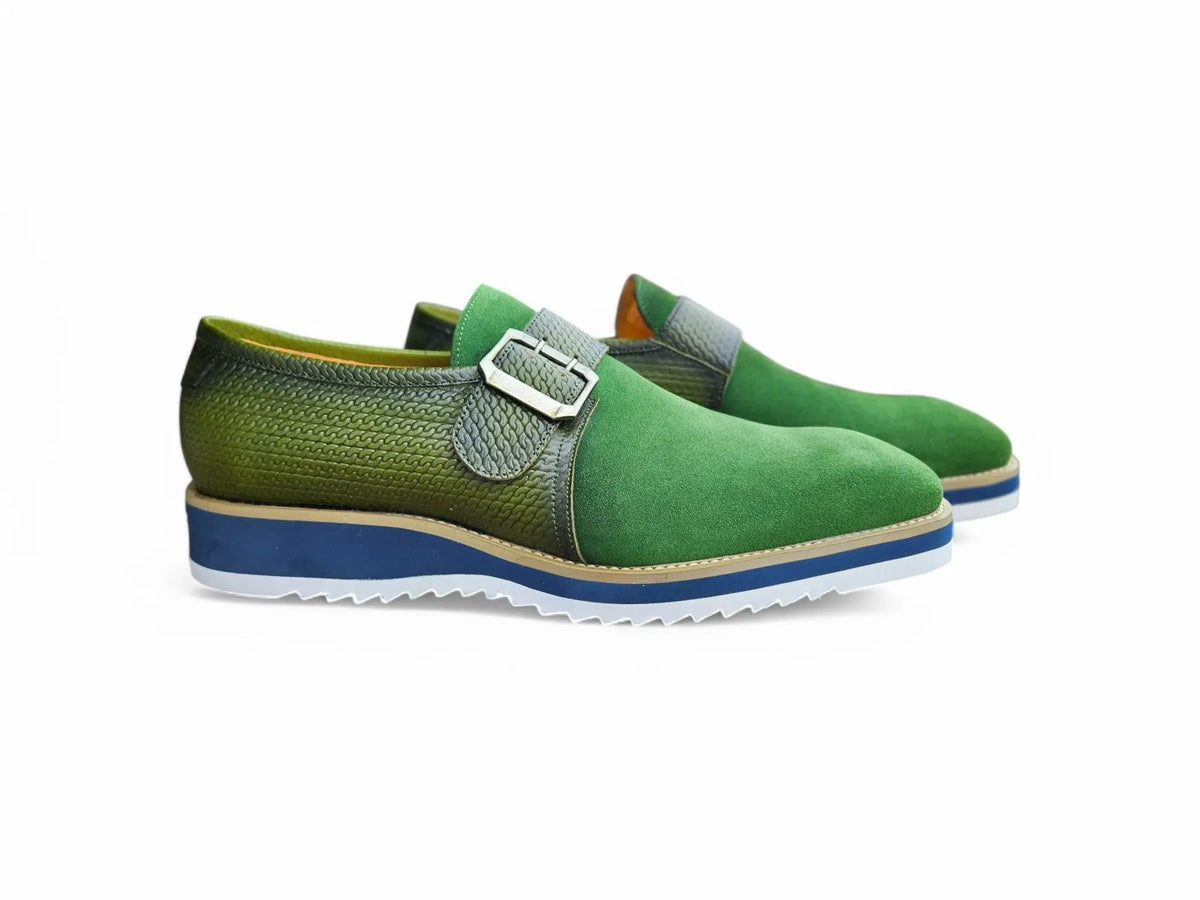Suede Buckle Monk Shoe