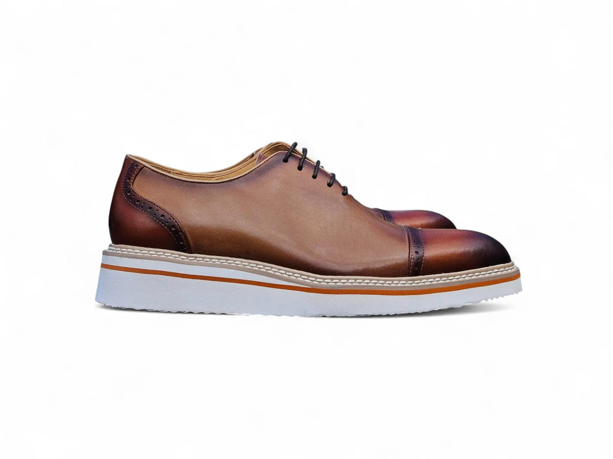 Two Tone Cap toe Calfskin Oxford