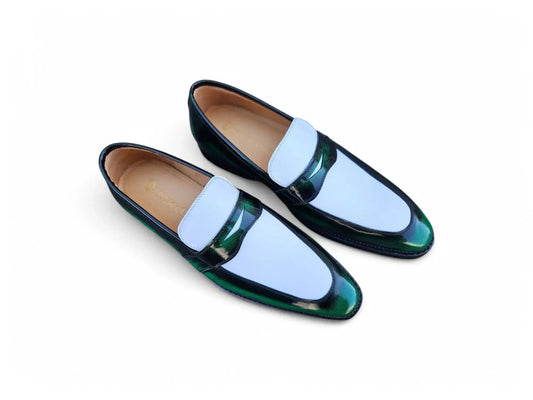 Two Tone Patent Leather Penny Loafer