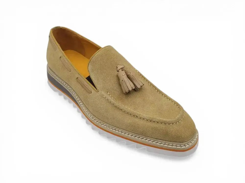 Venetian Suede Loafer with Calfskin Tassel