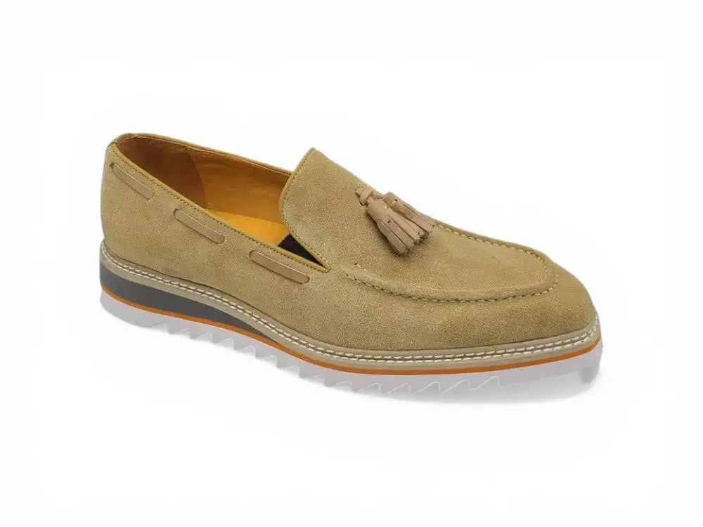 Venetian Suede Loafer with Calfskin Tassel