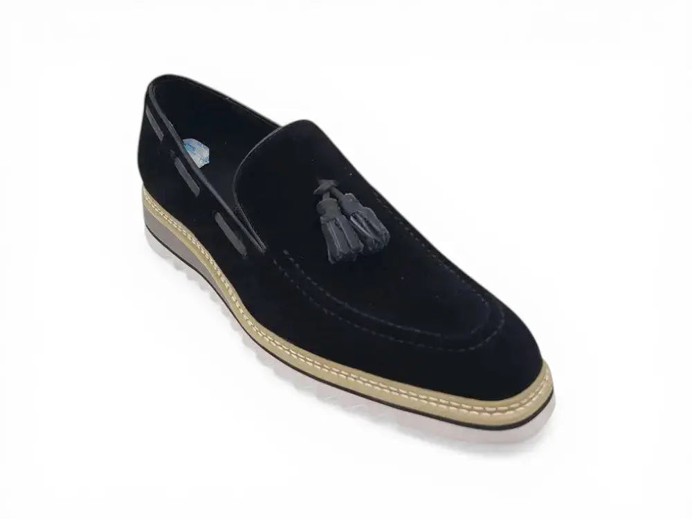 Venetian Suede Loafer with Calfskin Tassel