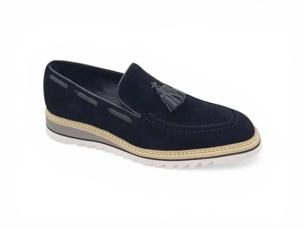 Venetian Suede Loafer with Calfskin Tassel
