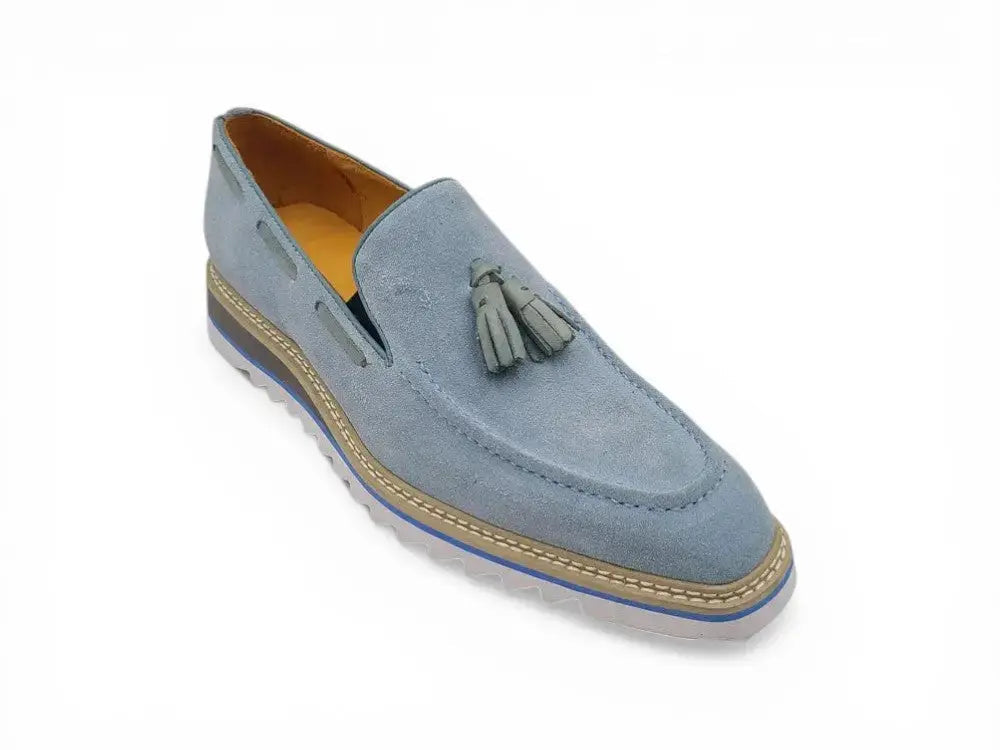 Venetian Suede Loafer with Calfskin Tassel