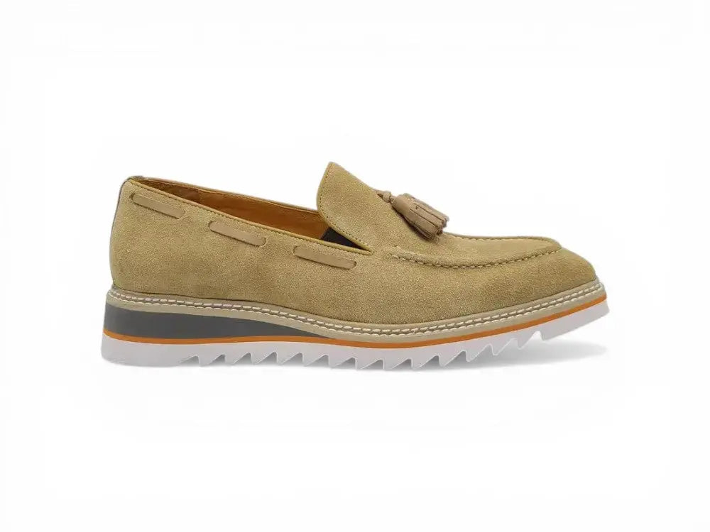 Venetian Suede Loafer with Calfskin Tassel