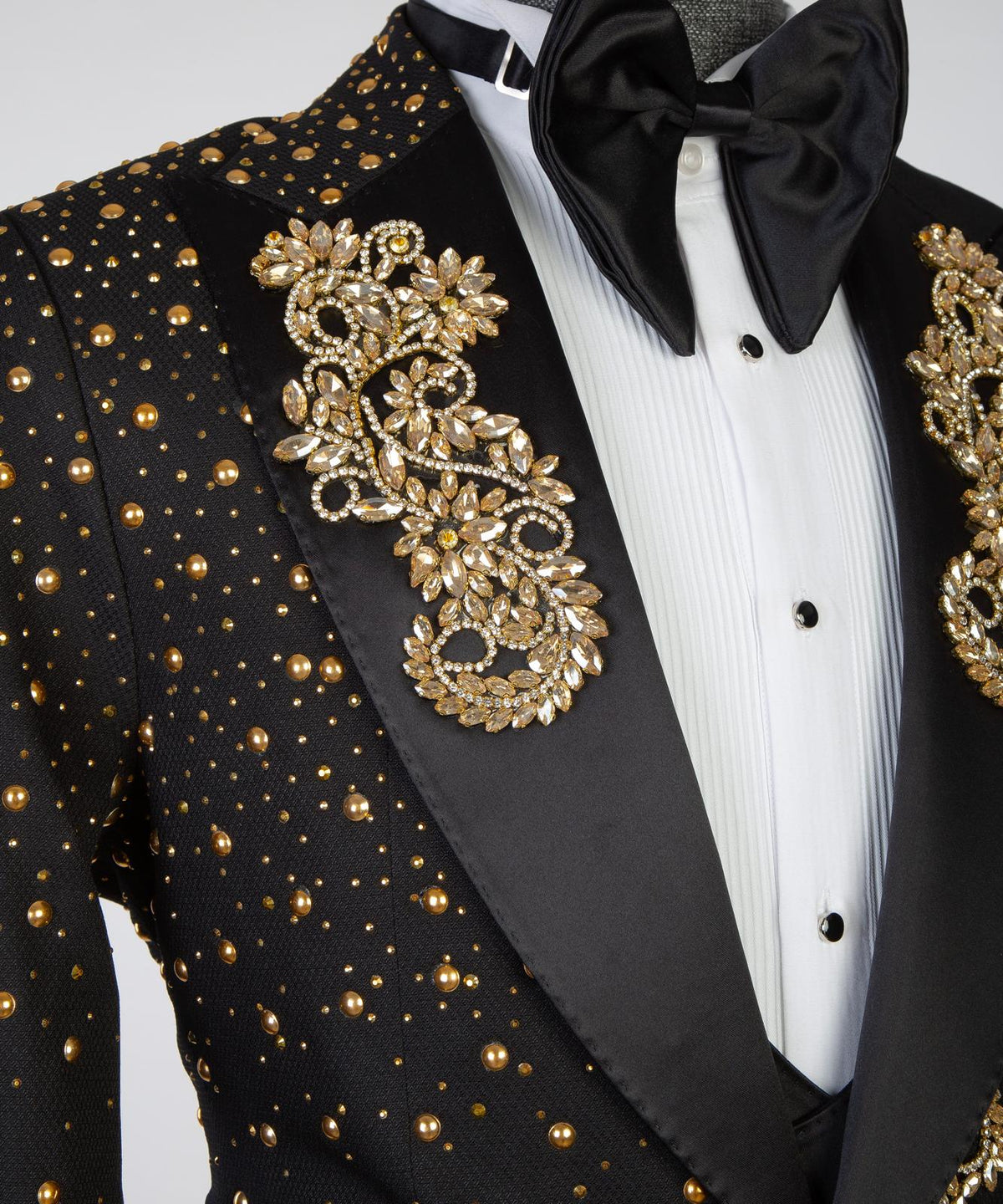 Royal Noir Gold Embroidered Tuxedo – view 4