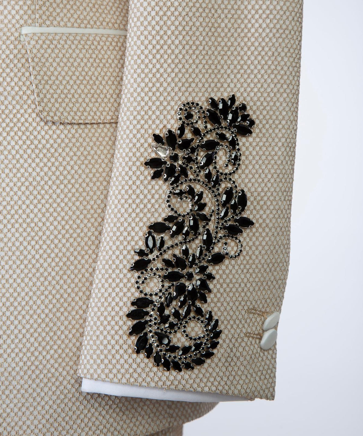 Royal Cream & Black Embroidered Couture Tuxedo II – view 4