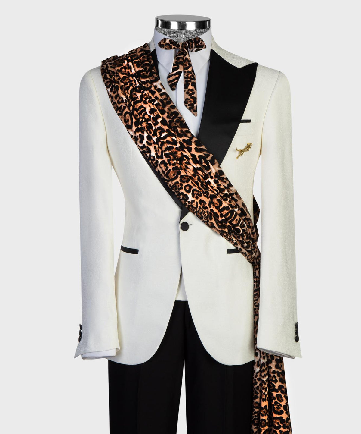 Ivory Leopard Statement Tuxedo – view 2