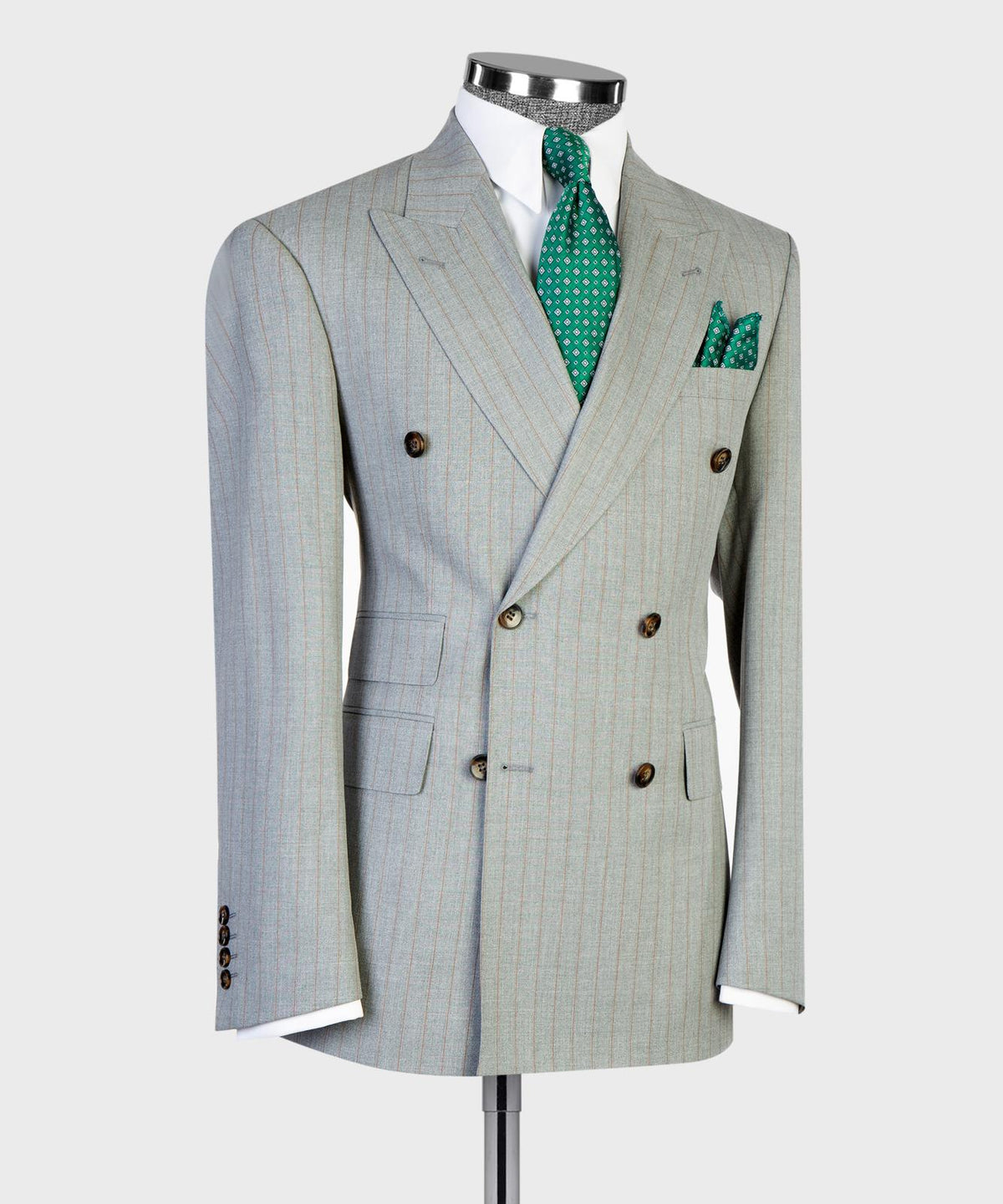 Prestige Collection Silver Grey Pinstripe Double-Breasted Suit product image 3