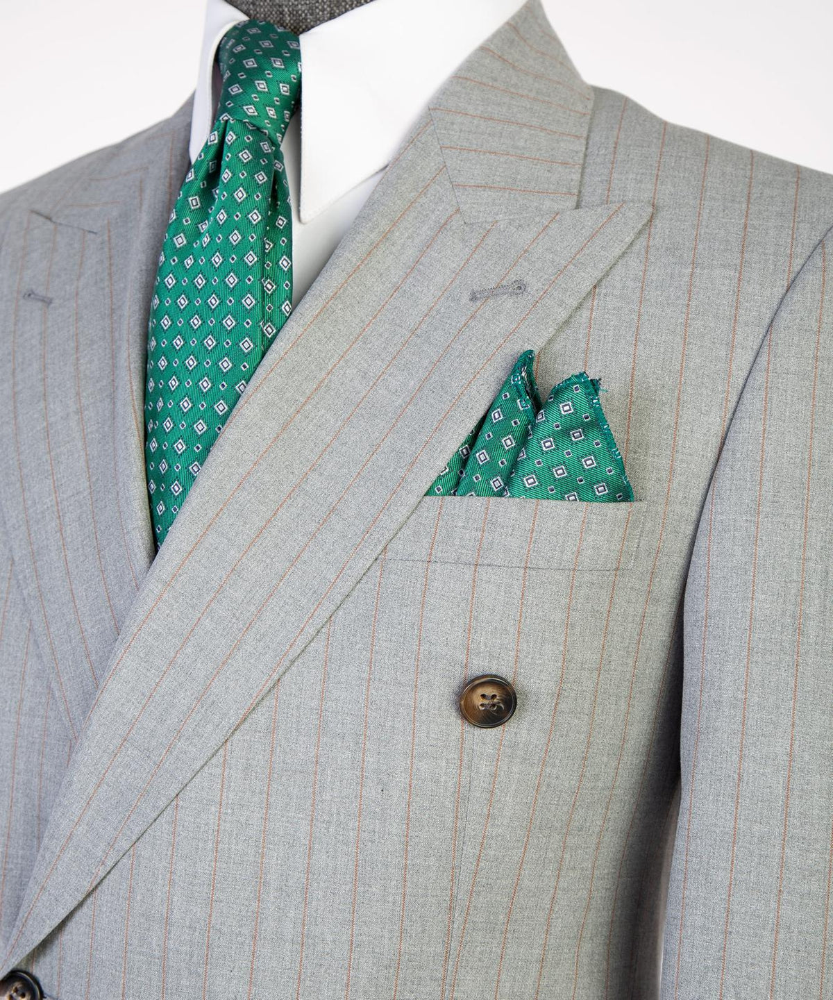 Prestige Collection Silver Grey Pinstripe Double-Breasted Suit product image 4