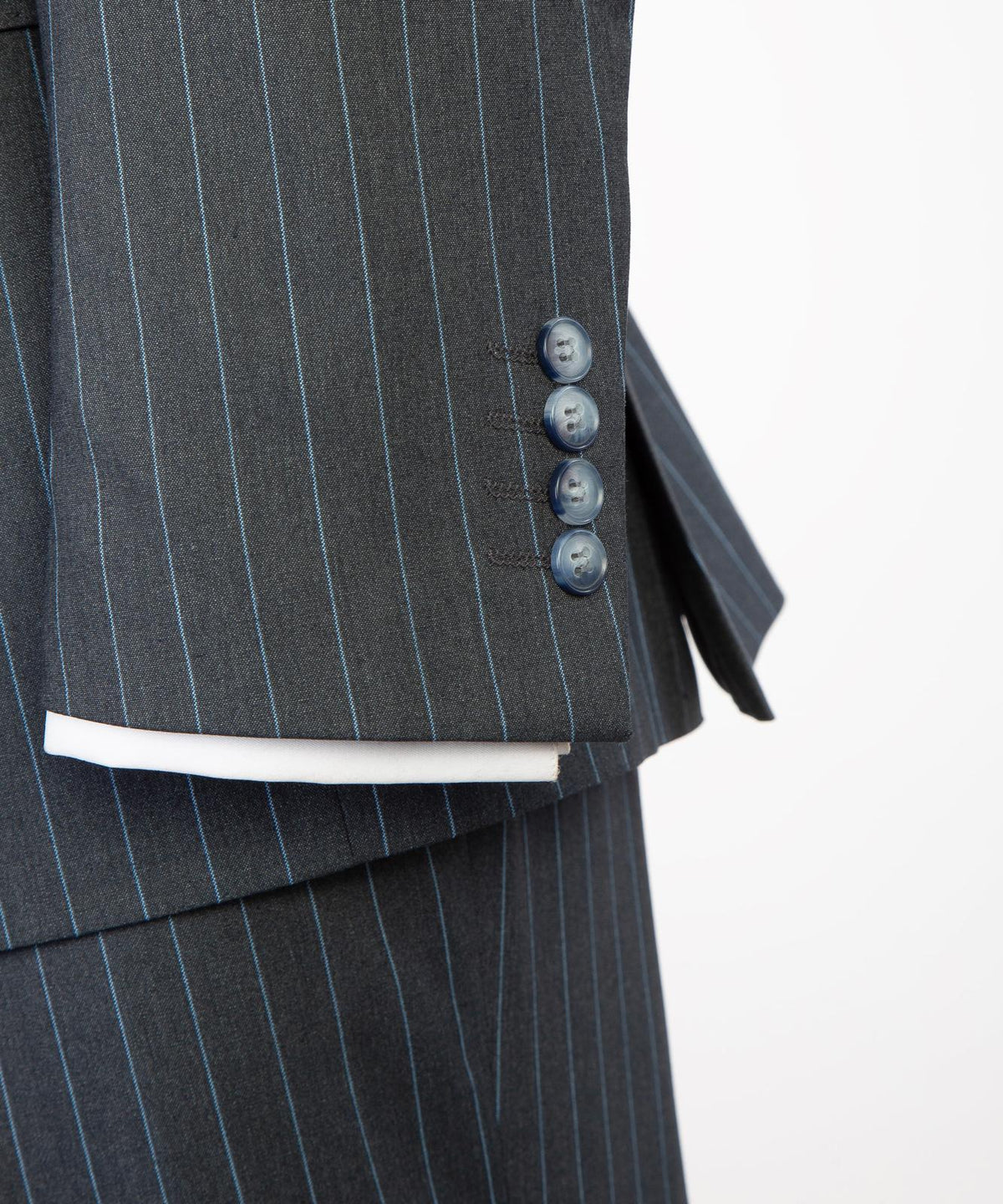 Prestige Collection Charcoal Grey & Blue Pinstripe Double-Breasted Suit product image 5