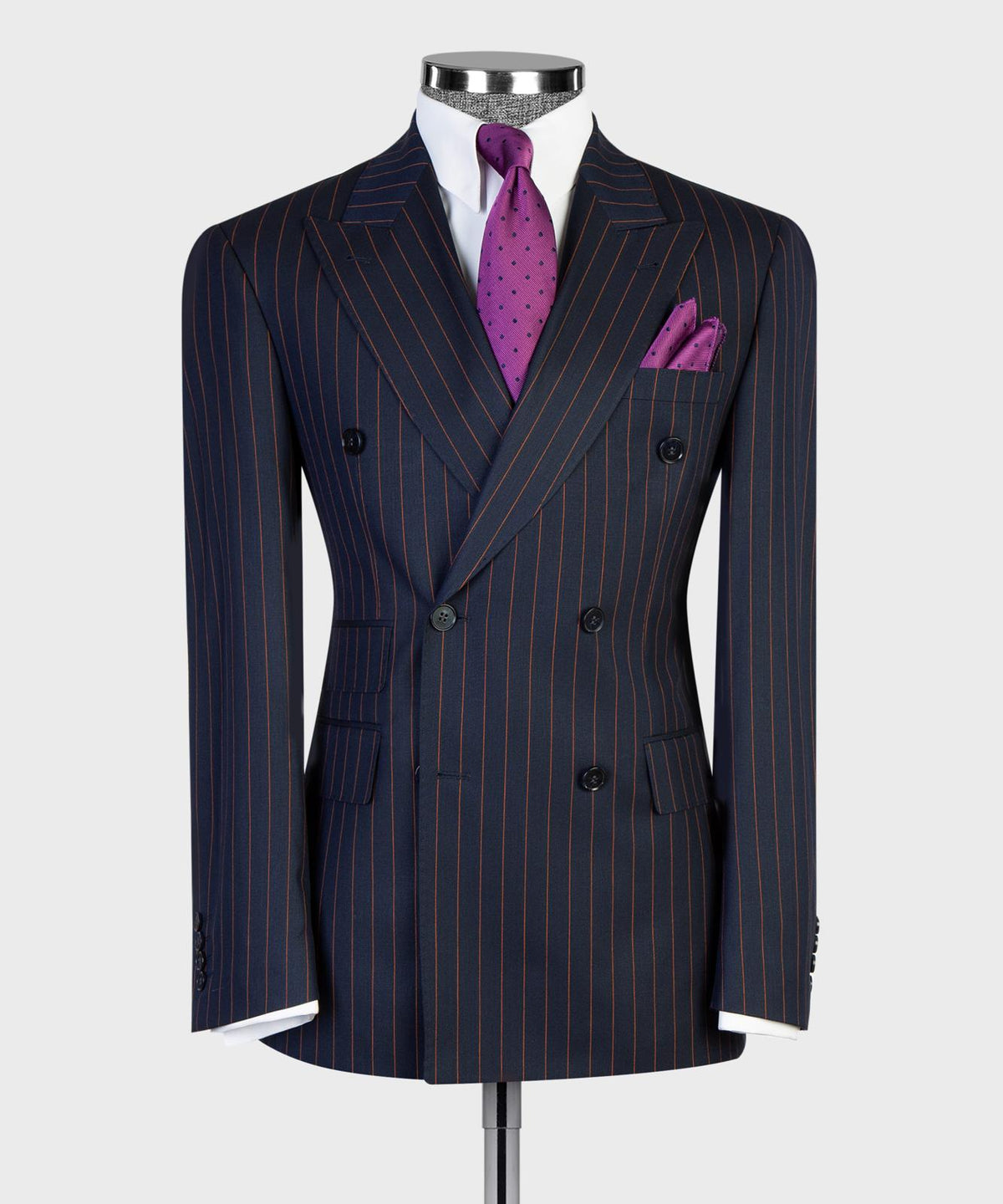Prestige Collection Silver Grey Pinstripe Double-Breasted Suit product image 2